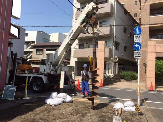 都内新築の地盤調査。